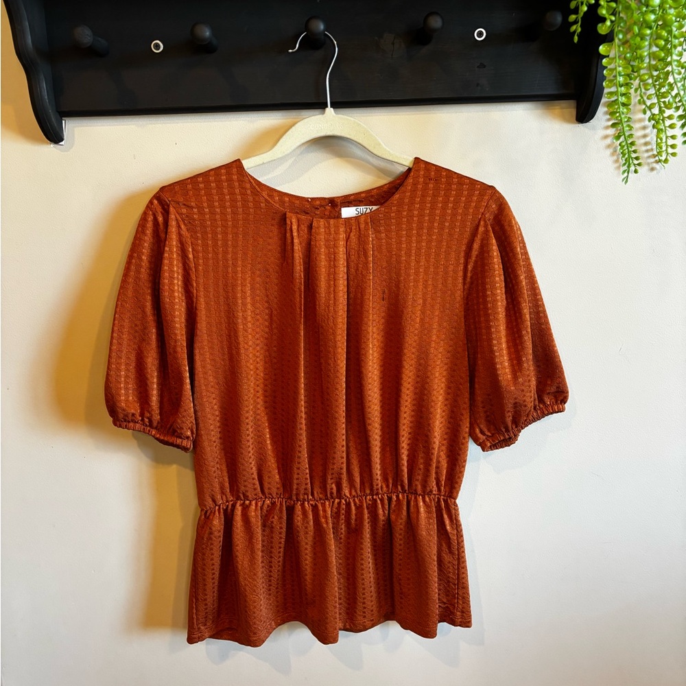 Suzy Shier Burnt Orange Blouse